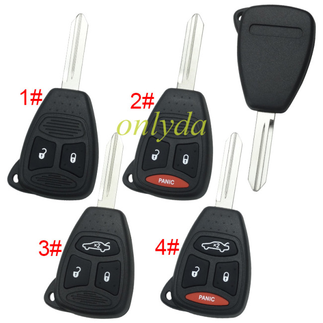 For Chrysler remote key shell with badge place, pls choose the button