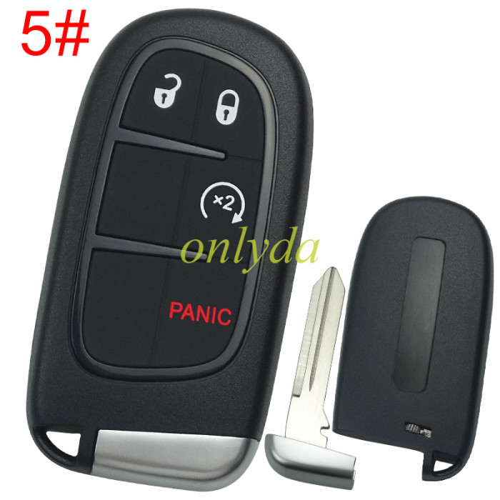 For Chrysler/Dodge/Jeep/Fiat  remote key shell with blade CY24，the key pad cant be removed，with badge place , pls choose button