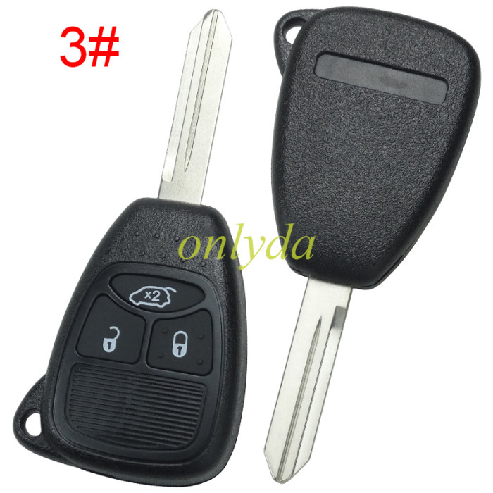 For Chrysler remote  key shell with badge place, pls choose the button