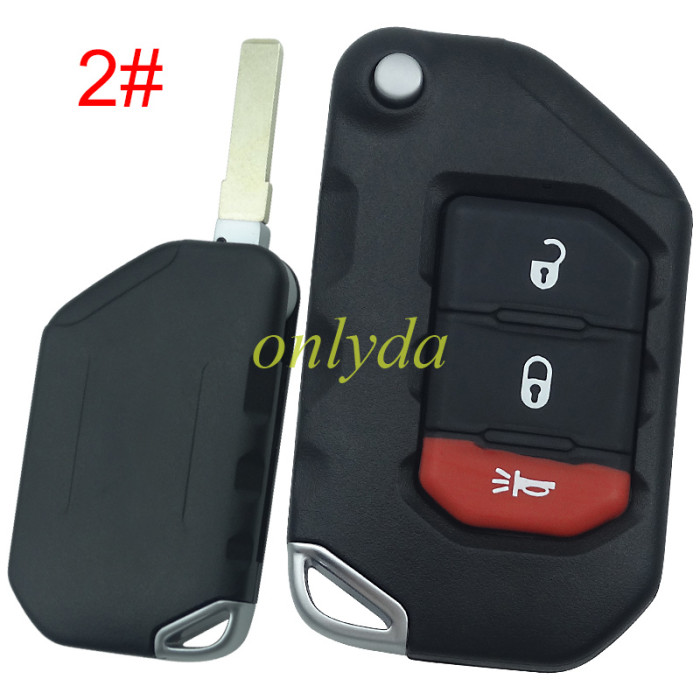 For Jeep remote key shell with badge, pls choose the button