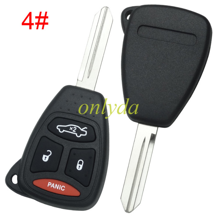 For Chrysler remote  key shell with badge place, pls choose the button