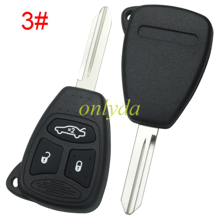For Chrysler remote  key shell with badge place, pls choose the button