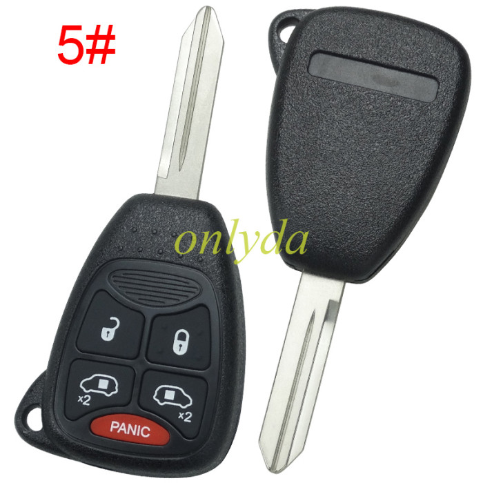 For Chrysler remote  key shell with badge place, pls choose the button