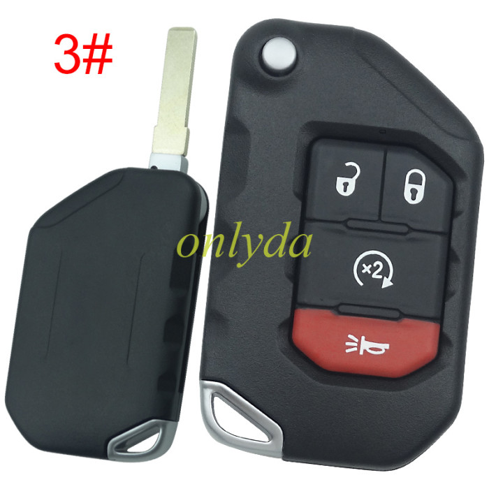 For Jeep remote key shell with badge, pls choose the button