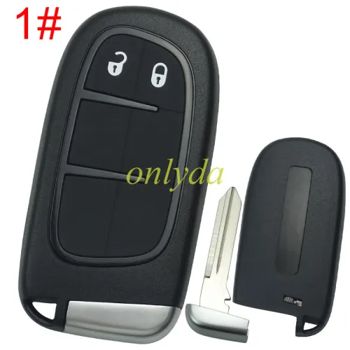 For Chrysler/Dodge/Jeep/Fiat  remote key shell with blade CY24，the key pad cant be removed，with badge place , pls choose button