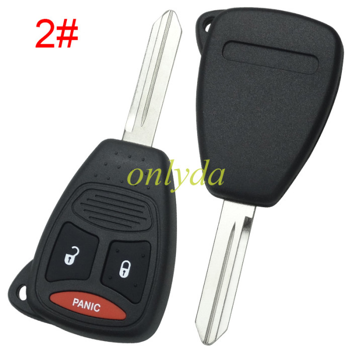For Chrysler remote  key shell with badge place, pls choose the button