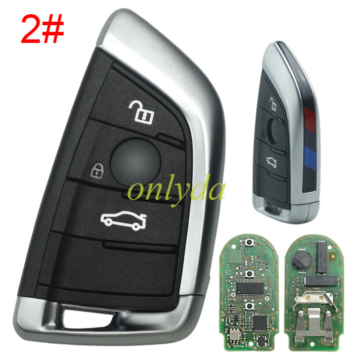 For BMW  X5 keyless 3button  remote key with PCF7953P chip-434mhz FSK original pcb+aftermarket key shell