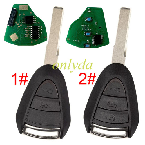 For Porsche remote 911 918 key with315 or 434mhz ASK with ID46 chip,you can choose 2 button or 3 button.