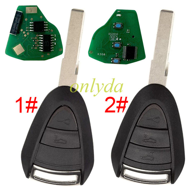 For Porsche remote 911 918 key with315 or 434mhz ASK with ID46 chip,you can choose 2 button or 3 button.