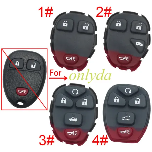 For GM Buick remote key shell button pad, pls choose the button