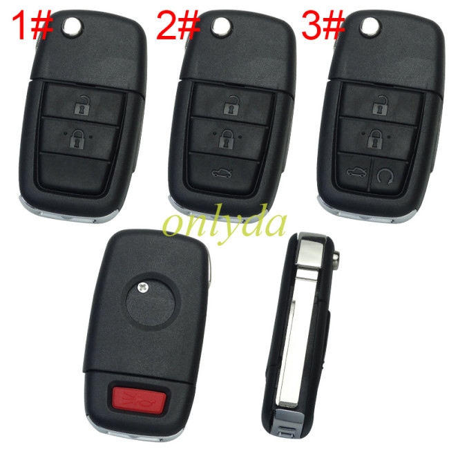 For GM remote key shell with 2+1/3+1/4+1button,blade HU43 pls choose the button