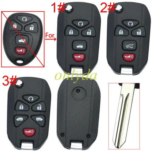 For GM modified remote key shell with badge place, pls choose the button