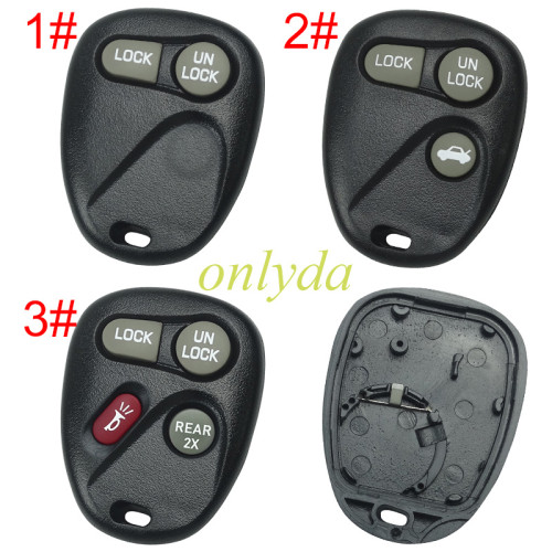 For GM Buick remote key shell with battery holder, pls choose the button
