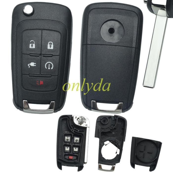 For Buick remote key shell 4+1Button with round badge place