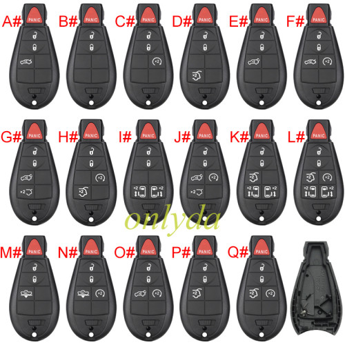 For Chrysler button remote key shell ， pls choose key shell