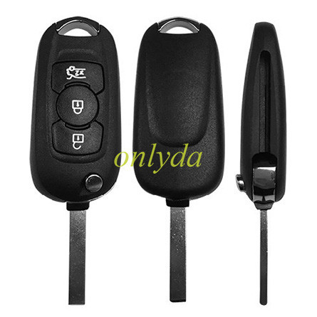 Super Stronger GTL shell for  opel Buick 3 button flip remote key shell with HU100 blade