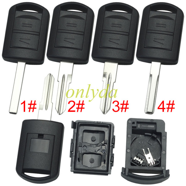 For Opel remote key shell 2button with battery holder, pls choose the blade