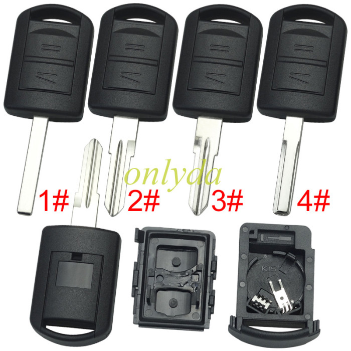 For Opel remote key shell 2button with battery holder, pls choose the blade
