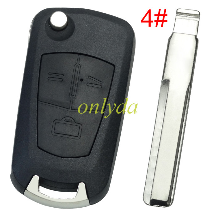 For Opel modified 3 Button remote key shell with round badge place, pls choose the blade