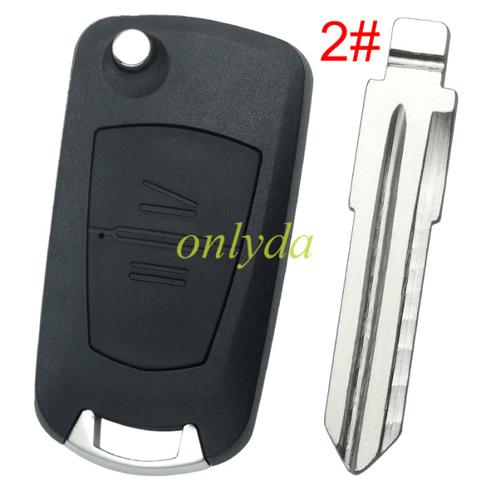 For Opel modified 2 Button remote key shell with round badge place, pls choose the blade