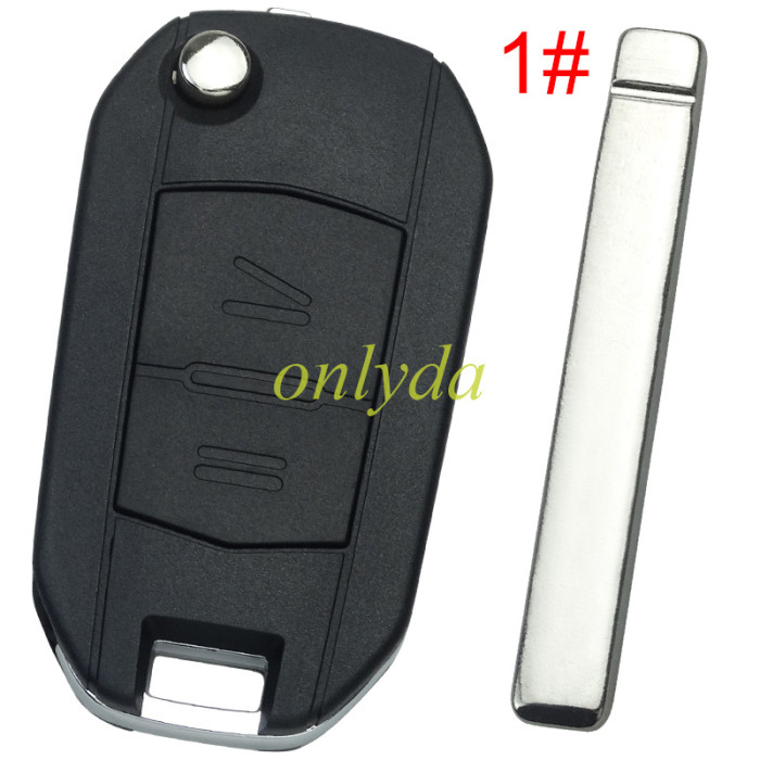 For Opel modified 2 Button remote key shell with round badge place, pls choose the blade
