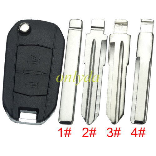 For Opel modified 2 Button remote key shell with round badge place, pls choose the blade