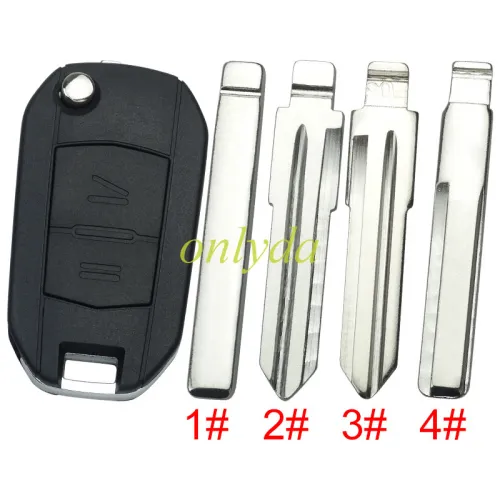 For Opel modified 2 Button remote key shell with round badge place, pls choose the blade