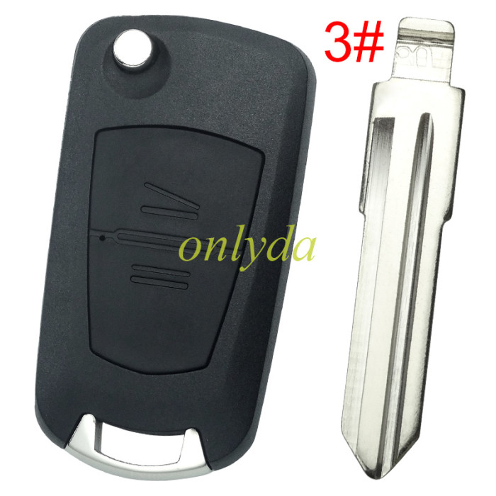 For Opel modified 2 Button remote key shell with round badge place, pls choose the blade