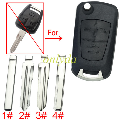 For Opel modified 3 Button remote key shell with round badge place, pls choose the blade