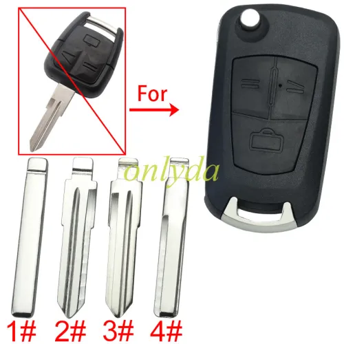 For Opel modified 3 Button remote key shell with round badge place, pls choose the blade