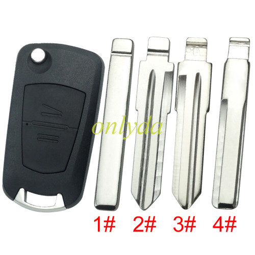 For Opel modified 2 Button remote key shell with round badge place, pls choose the blade