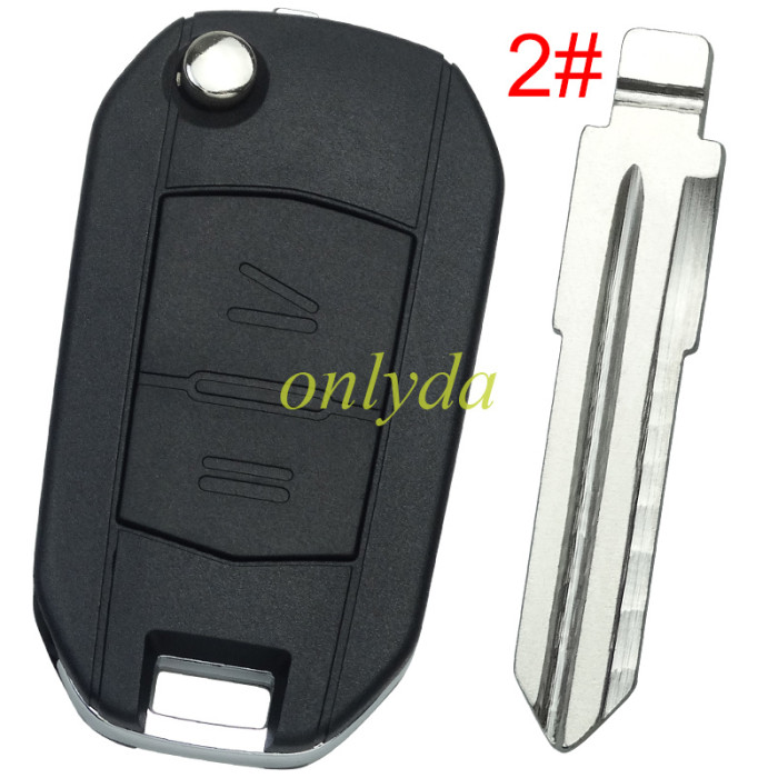 For Opel modified 2 Button remote key shell with round badge place, pls choose the blade