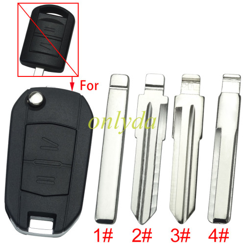 For Opel modified 2 Button remote key shell with round badge place, pls choose the blade