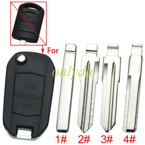 For Opel modified 2 Button remote key shell with round badge place, pls choose the blade