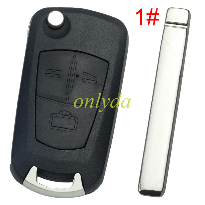 For Opel modified 3 Button remote key shell with round badge place, pls choose the blade