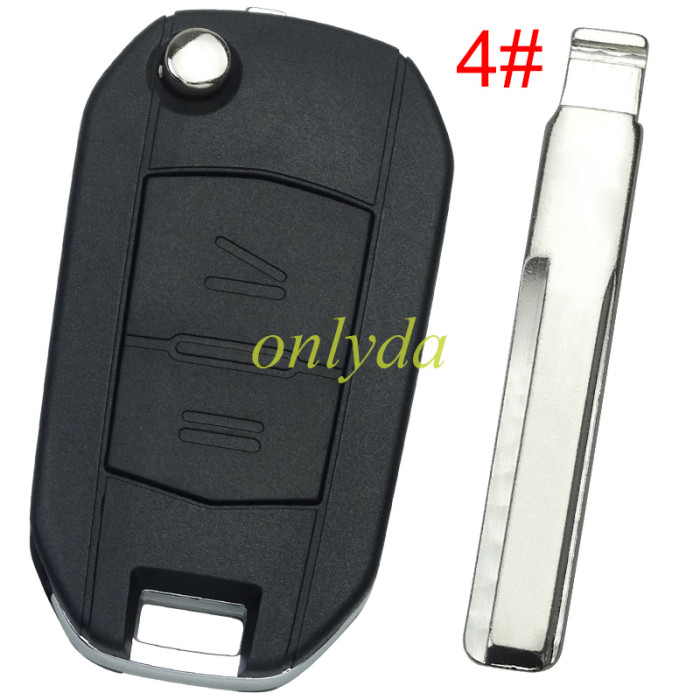 For Opel modified 2 Button remote key shell with round badge place, pls choose the blade