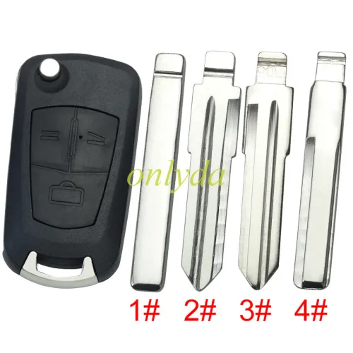 For Opel modified 3 Button remote key shell with round badge place, pls choose the blade