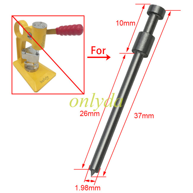 flip key pin remover jig for Bafute remover, length 37mm,diameter 1.98mm