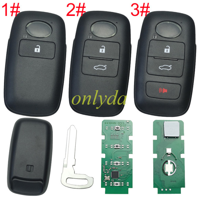 For for aftermarket Toyota YARIS COMPUTER S/A ELECTRICAL KEY 433 4A chip 1 # PH434400-0290 AT2 PN: 89994-BZ0411 2# PH434400-0211 TT3 89994-BZ170-J1 3# Perodua ATIVA PH434400-0152 P4 89994-BZ050-J1