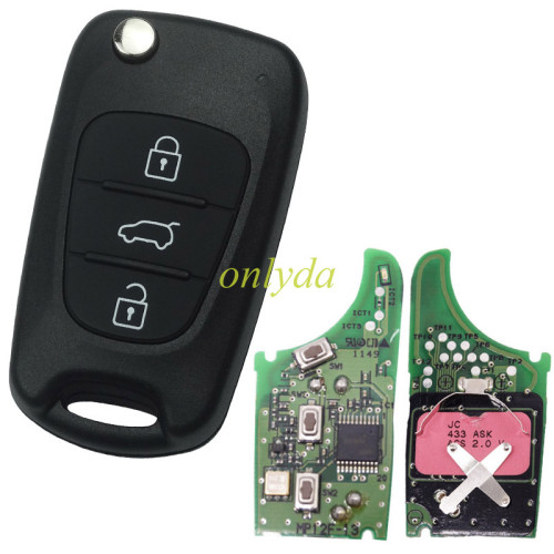 For 3 button remote key 434mhz  FSK with OEM PCB and after market key shell