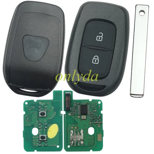 For Renault  Dacia 2 button remote key with PCF7961M(HITAG AES) 4A chip，434mhz  FSK ， blade VA2 please choose the button