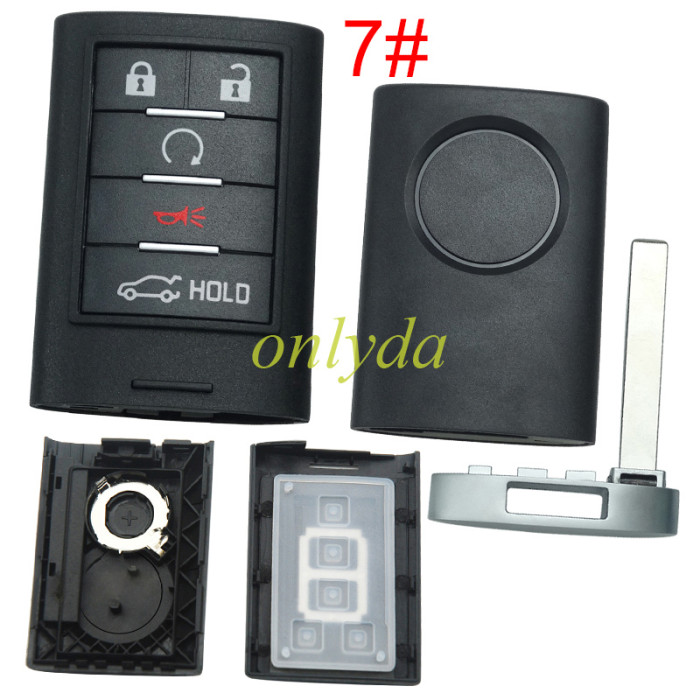 For Cadillac remote key shell with badge place, pls choose the button type
