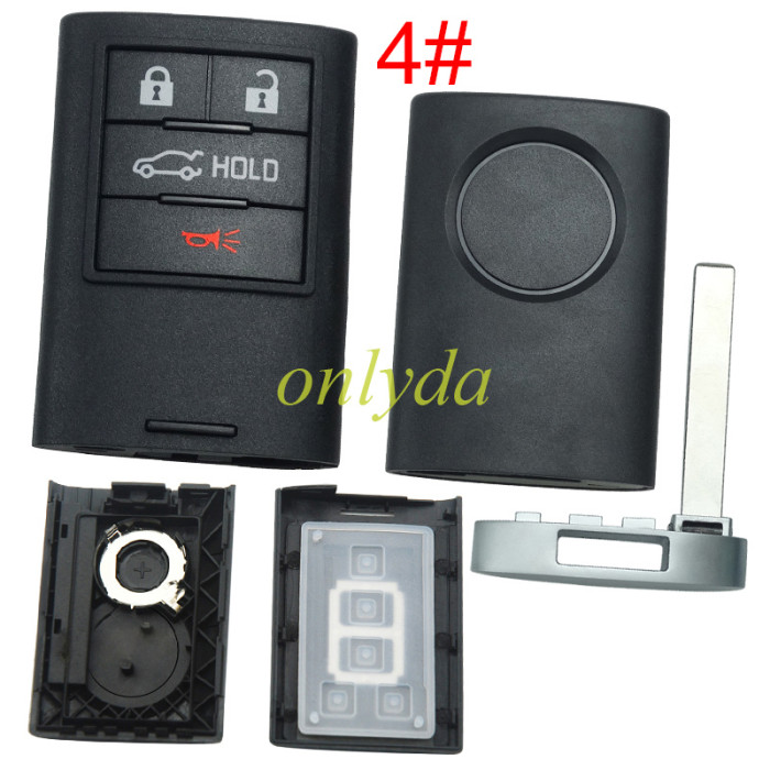 For Cadillac remote key shell with badge place, pls choose the button type