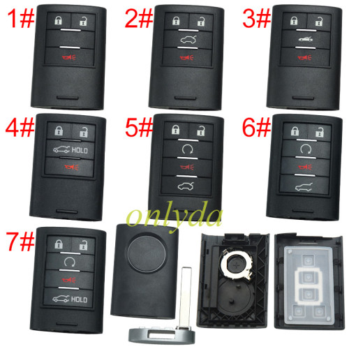 For Cadillac remote key shell with badge place, pls choose the button type