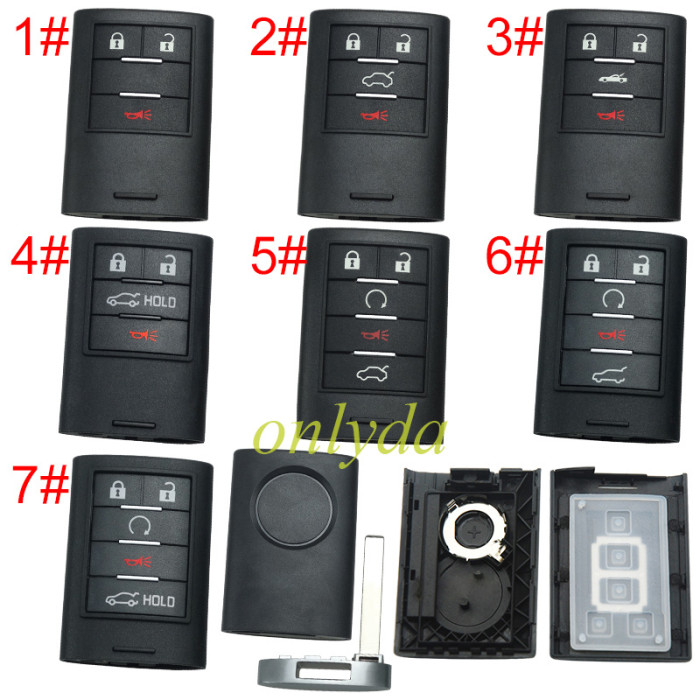 For Cadillac remote key shell with badge place, pls choose the button type