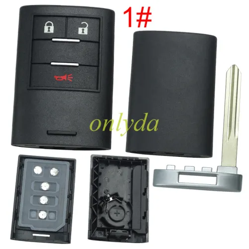 For Cadillac remote key shell without badge place, pls choose the button type