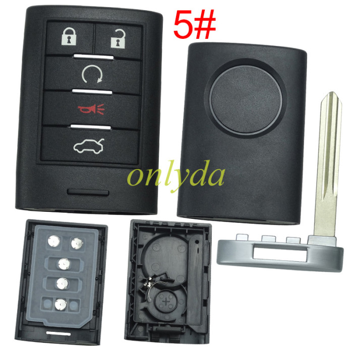 For Cadillac remote key shell with badge place, pls choose the button type