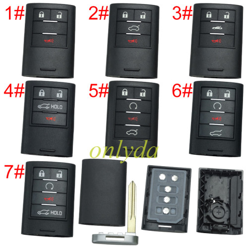 For Cadillac remote key shell without badge place, pls choose the button type
