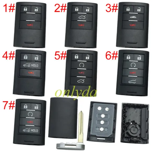 For Cadillac remote key shell without badge place, pls choose the button type