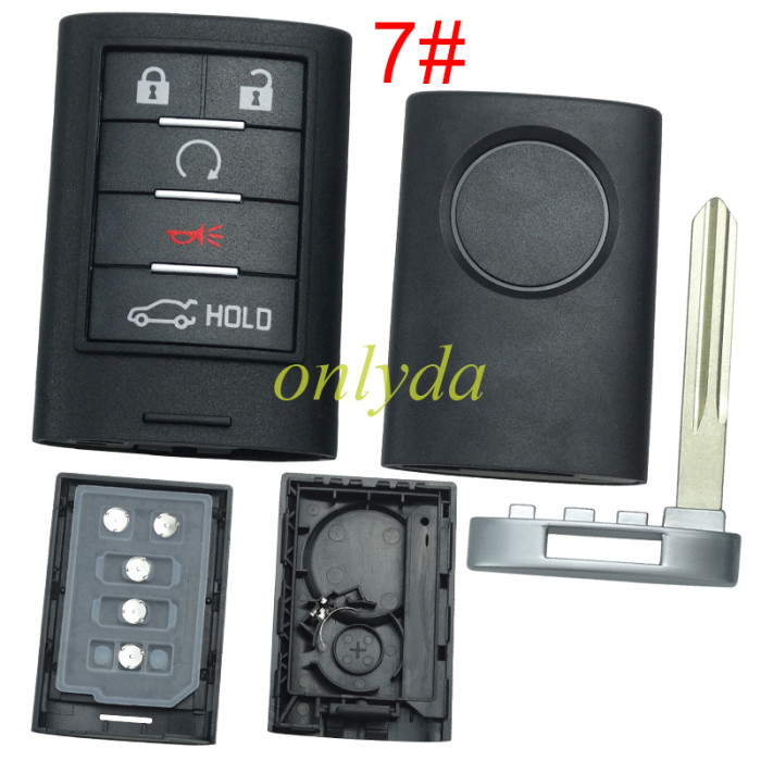 For Cadillac remote key shell with badge place, pls choose the button type